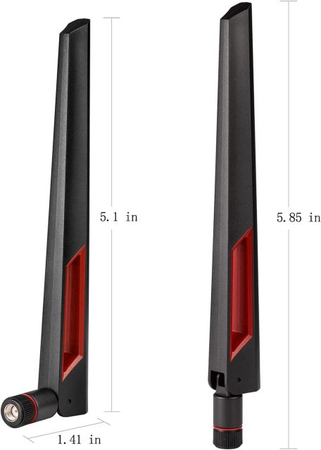 Superbat WiFi Antenna with RP-SMA Male Connector, 2.4GHz 5GHz 5.8GHz Dual Band Antenna for PCI-E WiFi Network Card USB Wireless Camera Router Extender Hotspot etc. 4pcs