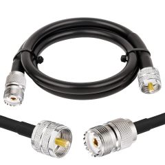 Superbat UHF Female SO239 to UHF Male PL259 Cable Jumper 6ft RG8X Coaxial Cable for CB Antenna Ham Shack Duplexer Tuner Dummy Load SWR Meter Switch Monitor etc.