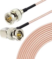 Superbat 3G/HD SDI Cable BNC Cable(30cm 75Ω) for Cameras and Video Equipment，Supports HD-SDI/3G-SDI/4K/8K，SDI Video Cable (Straight to Right Angle,1Pcs)