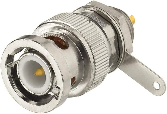 Superbat BNC Male Plug Nut Bulkhead Solder RF Connector Adapters for Antennas Ham Radio Camera 5pcs