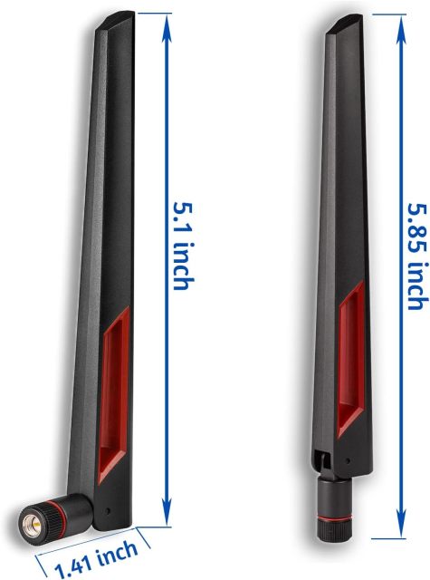 Superbat Dual Band WiFi Antenna 2.4GHz 5GHz 5.8GHz SMA WiFi Antennae for PC Desktop Computer Motherboard PCI PCIe WiFi Bluetooth Card Wireless Network Router (2-Pack)