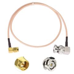 SUPERBAT SMA to BNC Cable, SMA Male to BNC Male Cable Pigtail + Right Angle BNC Male to SMA Male Cable Using RG316 Jumper RF Coaxial Cable, 20Inch 2Pcs
