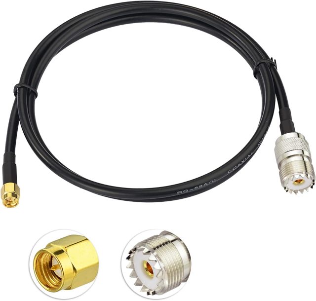 Superbat SMA to SO239 UHF Cable 3ft, SMA Male to PL259 Female Jumper RG58 Coax Cable for CB/HAM Radio Scanner Antenna Analyzer Dummy Load etc.
