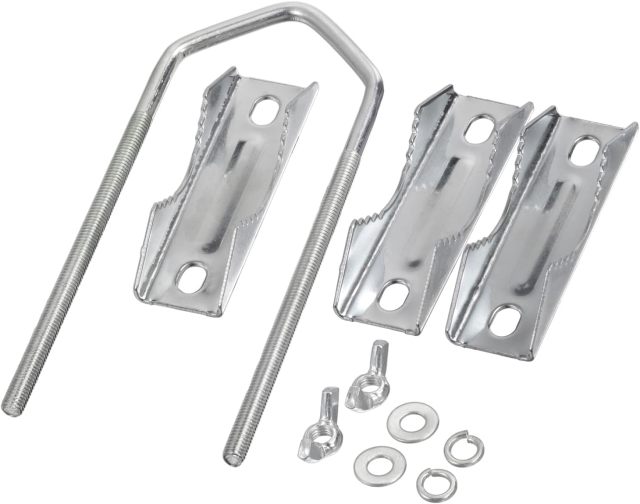 Superbat Antenna Mast Clamps U-Bolt Mounting Hardware Bracket & V Jaw Block (2Pcs) for TV CB Ham Outside Home Antenna Lora Double Pipe-Mounting etc.