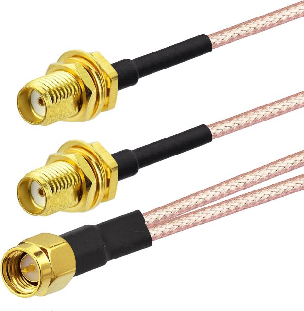 Superbat SMA Splitter Cable SMA Male to Dual SMA Female Cable (V Type,12 inches) for SMA 4G LTE Antenna Splitter 2 in 1 Out