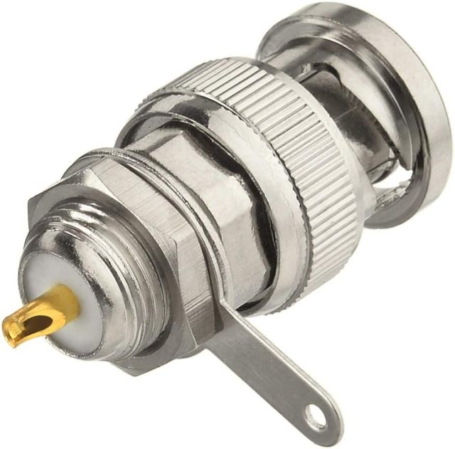 Superbat BNC Male Plug Nut Bulkhead Solder RF Connector Adapters for Antennas Ham Radio Camera 5pcs