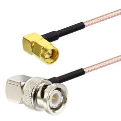 SUPERBAT SMA to BNC Cable, SMA Male to BNC Male Cable Pigtail + Right Angle BNC Male to SMA Male Cable Using RG316 Jumper RF Coaxial Cable, 20Inch 2Pcs
