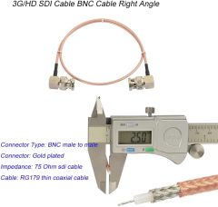 Superbat HD 3G SDI Cable BNC Cable 10ft 75 ohm for Cameras Converter Video Equipment，Supports HD-SDI/3G-SDI/4K SDI Video Cable (Both Right Angle,1Pcs)