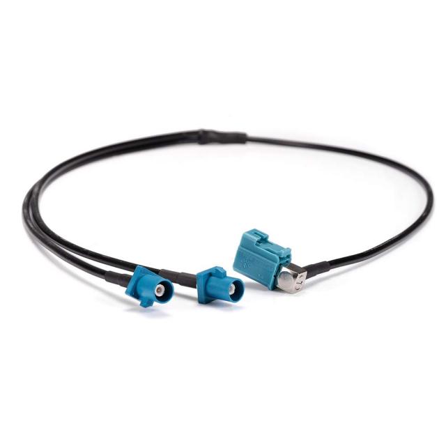 Superbat Fakra Splitter Cable 2 Male to Female RG174 Coaxial Cable Y-Type for Car Stereo GPS Antenna Extension Cable, 2Ft