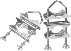 Superbat Antenna Mast Clamps U-Bolt Mounting Hardware Bracket & V Jaw Block (2Pcs) for TV CB Ham Outside Home Antenna Lora Double Pipe-Mounting etc.