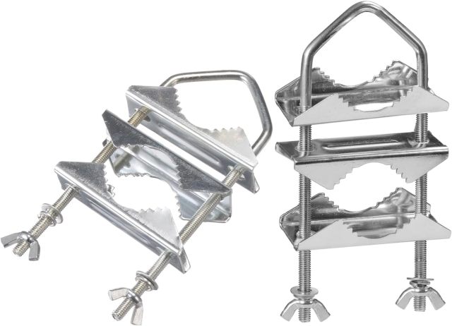 Superbat Antenna Mast Clamps U-Bolt Mounting Hardware Bracket & V Jaw Block (2Pcs) for TV CB Ham Outside Home Antenna Lora Double Pipe-Mounting etc.