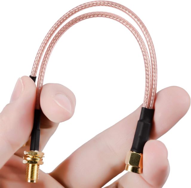 SUPERBAT RPSMA Coax Splitter Cable RP-SMA Plug to Dual RP-SMA Bulkhead Jack Cable 50ohm 6" for WiFi Antenna Router Security IP Camera Monitor Mini PCIE Card etc.
