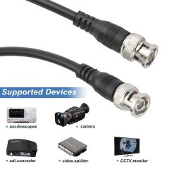 Superbat BNC Cable 3G/HD SDI Cable(1M/3ft 75Ω) Coil Cable BNC to BNC Extension Coaxial Cable for Cameras and Video Equipment，Supports HD-SDI/3G-SDI，SDI Video Cable (Black,1Pcs)