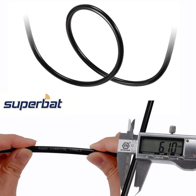 SUPERBAT PL259 Cable 20ft, RG8X Coaxial Cable Low Loss PL-259 UHF Male Cable for UHF Duplexer HAM & CB Radio Antenna Analyzer Dummy Load SWR Meter Coax Switch Tuner etc.