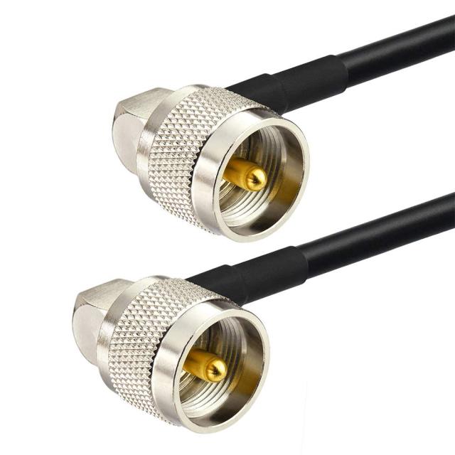 Superbat CB Radio Coax Cable (2ft 2-Pack) UHF Pl259 Male to Male Right Angle RG58 Coax Jumper Cable for HAM & CB Radio,Antenna Analyzer,Dummy Load,SWR Meter