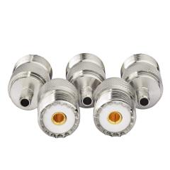 wlaniot SO239 Connectors Crimp SO-239 UHF Female Jack Solder Coax Connector for RG58 LMR195 RG400 Coaxial Cable 5Pcs