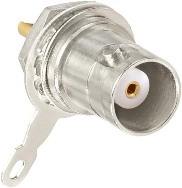 Superbat BNC Female Connector BNC Chassis Panel Mount Solder Nut Bulkhead RF Connector for Monitor Equipment RG58 RG59 RG6 RF Coaxial Cable Welding Machine Parts 5Pcs