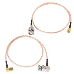 SUPERBAT SMA to BNC Cable, SMA Male to BNC Male Cable Pigtail + Right Angle BNC Male to SMA Male Cable Using RG316 Jumper RF Coaxial Cable, 20Inch 2Pcs