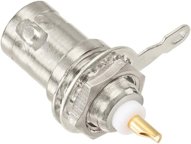Superbat BNC Female Connector BNC Chassis Panel Mount Solder Nut Bulkhead RF Connector for Monitor Equipment RG58 RG59 RG6 RF Coaxial Cable Welding Machine Parts 5Pcs