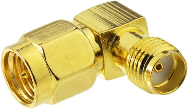 SUPERBAT SMA Adapter 90 Degree,5pcs SMA Male to Female Right Angle Coax Adapter for Radio RTL-SDR FPV Antenna Transmitter LTE Router etc.