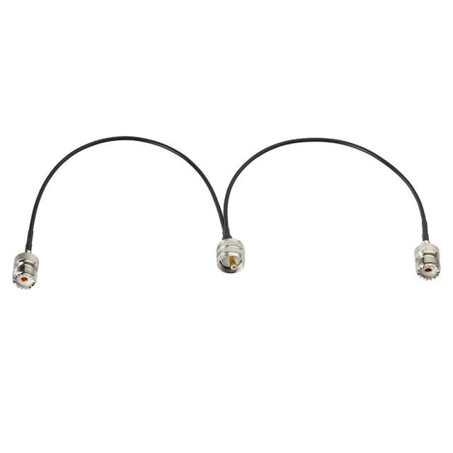 Superbat PL-259 Splitter Cable Pl259 to Dual SO239 Low Loss Splitter Cable (12 Inch RG174) for HAM & CB Radio,Antenna Analyzer,Dummy Load,SWR Meter