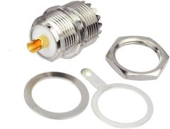 wlaniot SO239 Bulkhead Connector UHF Female Nut Bulkhead Handle Deck Clip Solder Cup Panel Mount Straight Connector 3pcs