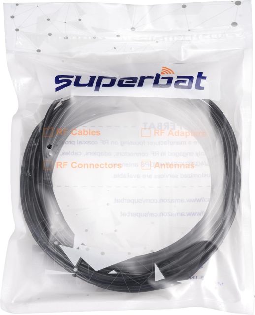 Superbat RG174 Coaxial Cable, RF RG174 Coax Cable Black 50 Ohm Mini RG-174 Wire Attach BNC SMA Fakra Connectors Antenna Cable (33ft 10M)