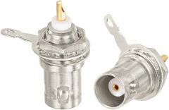 Superbat BNC Female Connector BNC Chassis Panel Mount Solder Nut Bulkhead RF Connector for Monitor Equipment RG58 RG59 RG6 RF Coaxial Cable Welding Machine Parts 5Pcs