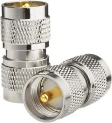 Superbat PL259 Coax Connectors 2-Pack UHF PL259 Male to Male Adapter PL259 Coupler for CB Ham Radio Antenna Dummy Load SWR Meter Cable