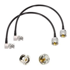 Superbat PL259 to BNC Cable 12inch UHF Male to BNC Male Right Angle Jumper RG58 Coax Cable for CB Radio Cable Ham Amateur Radio Scanner Antenna SWR Meter Dummy Load, 2-Pack