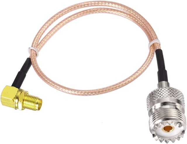 Superbat SO239 to SMA Cable UHF Female SO-239 to SMA Female Right Angle Cable 12" for RF Applications/CB Radio/Handheld Radio Antenna/Walkie Talkie etc Pack of 2