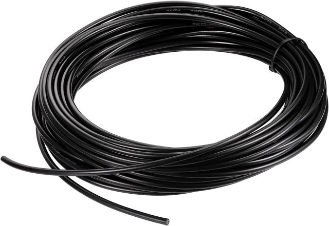 Superbat RG174 Coaxial Cable, RF RG174 Coax Cable Black 50 Ohm Mini RG-174 Wire Attach BNC SMA Fakra Connectors Antenna Cable (33ft 10M)