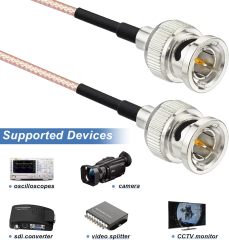 Superbat 3G/HD SDI Cable 5ft BNC Cable 75 Ohm RG179 Jumper for Cameras and Video Equipment，Supports HD-SDI/3G-SDI/4K/8K，SDI Video Cable (Straight,1Pcs)