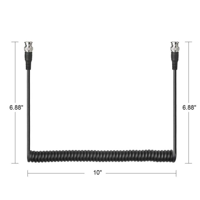 Superbat BNC Cable 3G/HD SDI Cable(1M/3ft 75Ω) Coil Cable BNC to BNC Extension Coaxial Cable for Cameras and Video Equipment，Supports HD-SDI/3G-SDI，SDI Video Cable (Black,1Pcs)