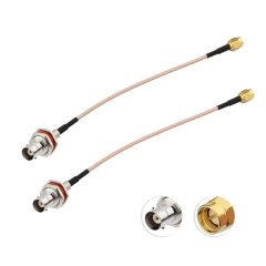Superbat SMA to BNC Bulkhead Cable 50 Ohm SMA Male to BNC Female RG316 Coaxial Cable Jumper (6inch 2-Pack) for Ham Radio Scanner Antenna Wi-Fi Wireless LAN Devices etc.
