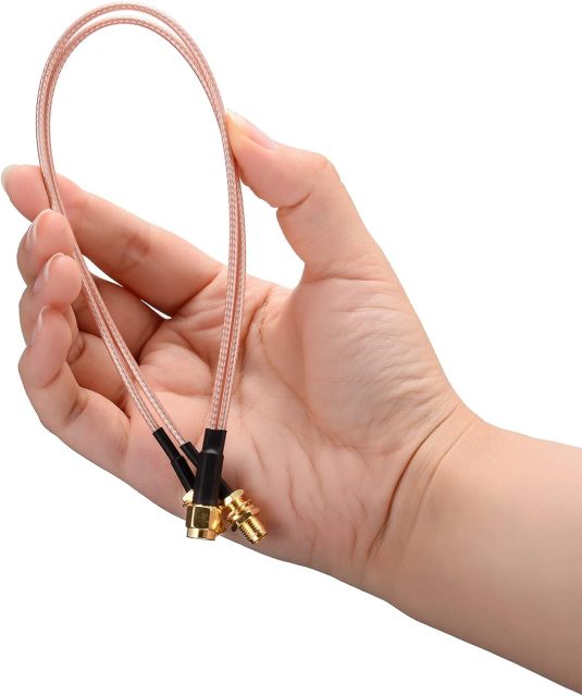 Superbat SMA Splitter Cable SMA Male to Dual SMA Female Cable (V Type,12 inches) for SMA 4G LTE Antenna Splitter 2 in 1 Out