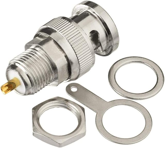 Superbat BNC Male Plug Nut Bulkhead Solder RF Connector Adapters for Antennas Ham Radio Camera 5pcs