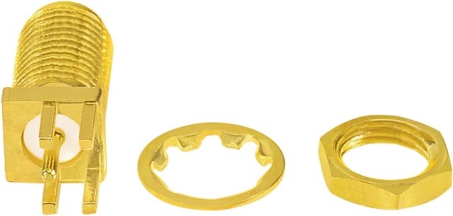 Superbat SMA Connectors SMA Female PCB Edge Mount Connector Solder RF Coaxial Adapter SMA Female Bulkhead Connector for 0.062 inch End Launch 10pcs