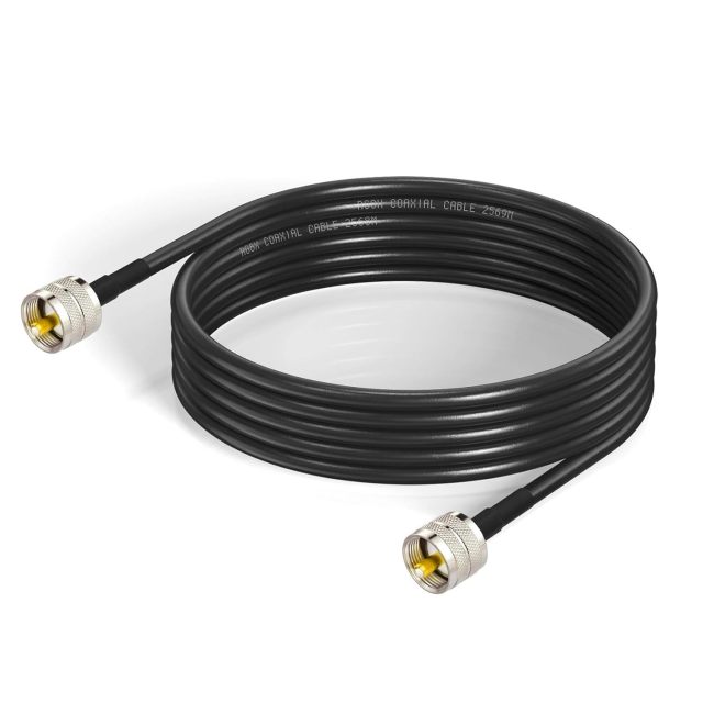 Superbat RG8x Coaxial Cable 10ft PL259 Jumper Cable CB Coax Cable 50 ohm Low Loss for Position Coaxial Switch Ham Radio Antenna Analyzer Dummy Load SWR Meter