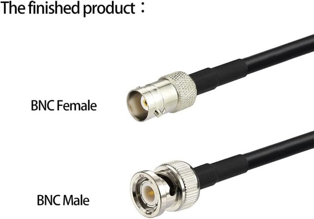 SUPERBAT BNC Crimp Connectors Kit BNC Male + BNC Female Crimp Solder Attachment Connector Kit for RG58 RG303 RG223 RG142 RG400 LMR195 Low Loss Coax Cable(10 Pack in Total)