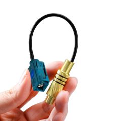Superbat Fakra to RCA Cable, RCA Female to Blue Fakra Z Female Coax Pigtail 6" for Aftermarket Radio Head Unit Rear View Camera etc.