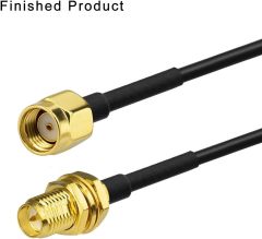SUPERBAT RPSMA Crimp Connectors Kit RP-SMA Male + RP-SMA Female Crimp Solder Connectors Attachment for RG174 RG316 RG188 RG188A LMR100 Coax Cable 10-Pack