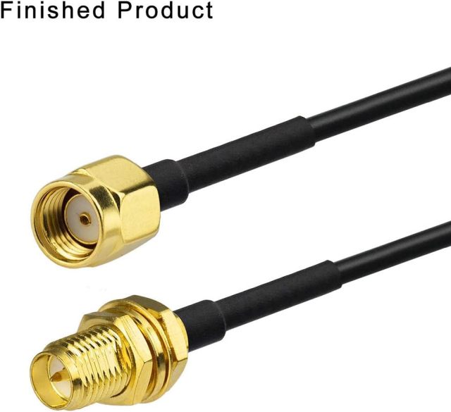 SUPERBAT RPSMA Crimp Connectors Kit RP-SMA Male + RP-SMA Female Crimp Solder Connectors Attachment for RG174 RG316 RG188 RG188A LMR100 Coax Cable 10-Pack