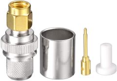 SUPERBAT SMA Connectors Kit SMA Male Crimp Solder Connector Kit Attachment for LMR-400 RG8 RG8/U RG213 Belden-9913 SMA Extension Cable 5-Pack