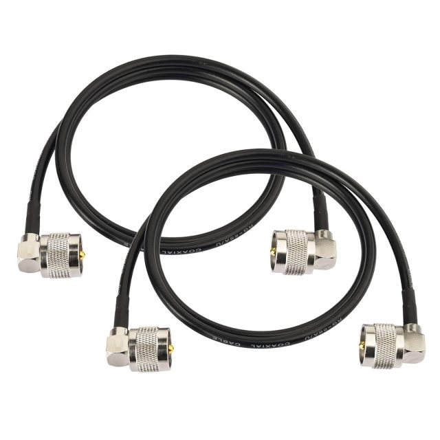 Superbat CB Radio Coax Cable (3ft 2-Pack) PL259 Jumper Cable UHF Pl259 Male to Male Digital RG58 Coax Cable for HAM & CB Radio,Antenna Analyzer,Dummy Load,SWR Meter