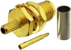 SUPERBAT RPSMA Crimp Connectors Kit RP-SMA Male + RP-SMA Female Crimp Solder Connectors Attachment for RG174 RG316 RG188 RG188A LMR100 Coax Cable 10-Pack