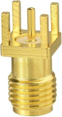 wlaniot 10pcs SMA Female PCB Panel Edge Mount Connector Straight Solder RF Coaxial Adapter Vertical Thru Hole Goldplated