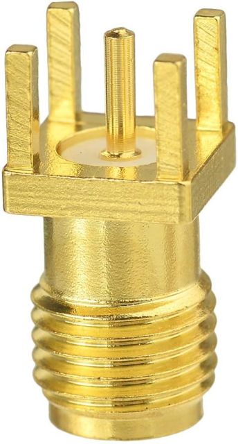 wlaniot 10pcs SMA Female PCB Panel Edge Mount Connector Straight Solder RF Coaxial Adapter Vertical Thru Hole Goldplated