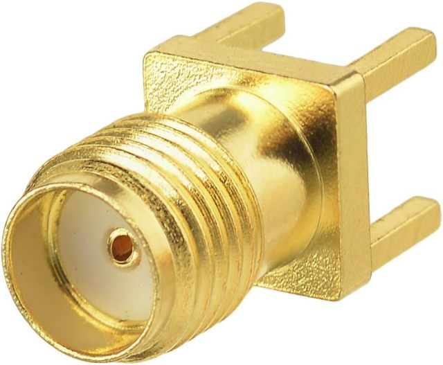 wlaniot 10pcs SMA Female PCB Panel Edge Mount Connector Straight Solder RF Coaxial Adapter Vertical Thru Hole Goldplated