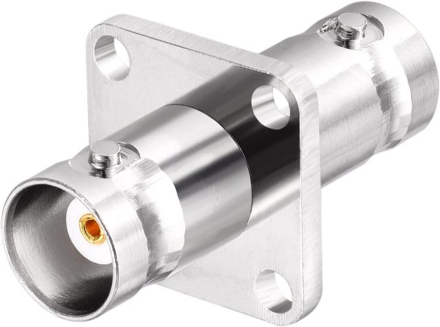 Superbat 2pcs BNC Adapter BNC Female to BNC Jack Female Flange 4 Hole Panel Mount RF Coaxial Connector
